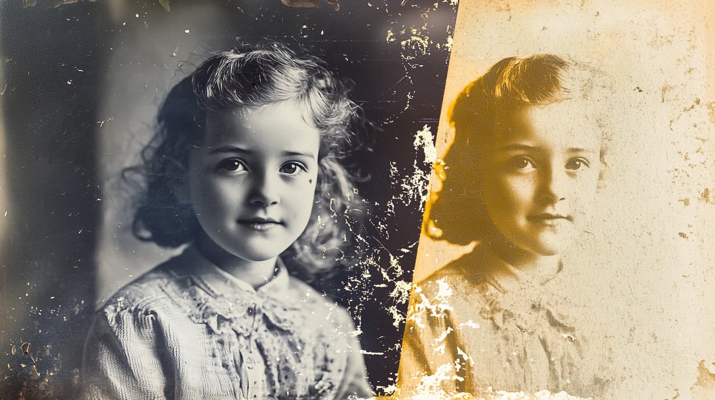 AI restoring a vintage photograph