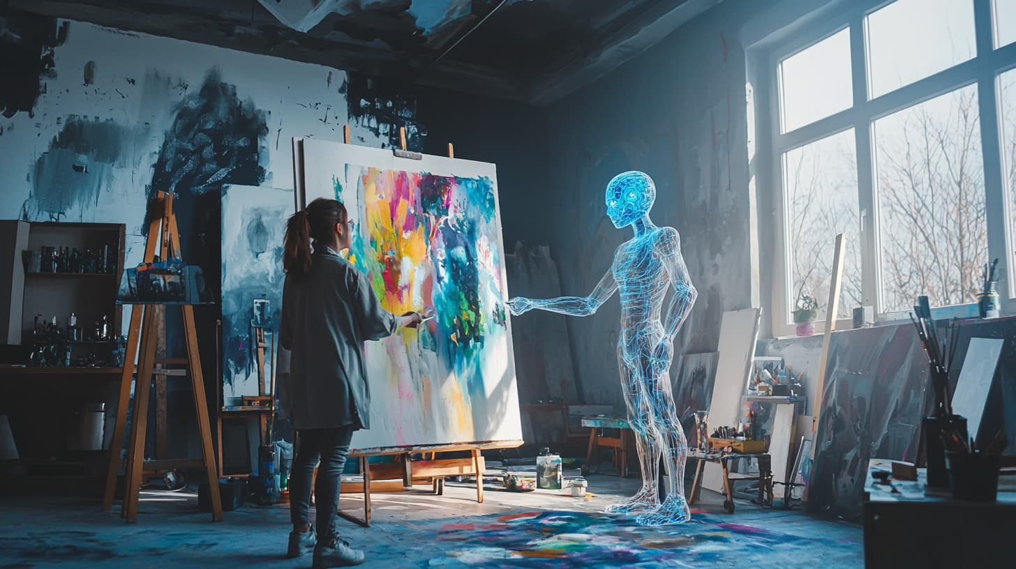 An artist and AI in creative harmony