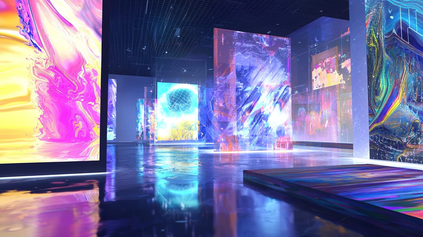 Vibrant abstract AI cityscape