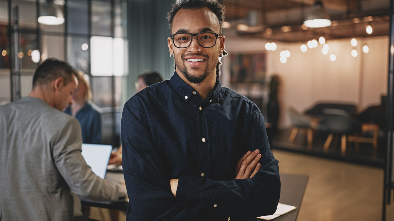 Striking male model poses