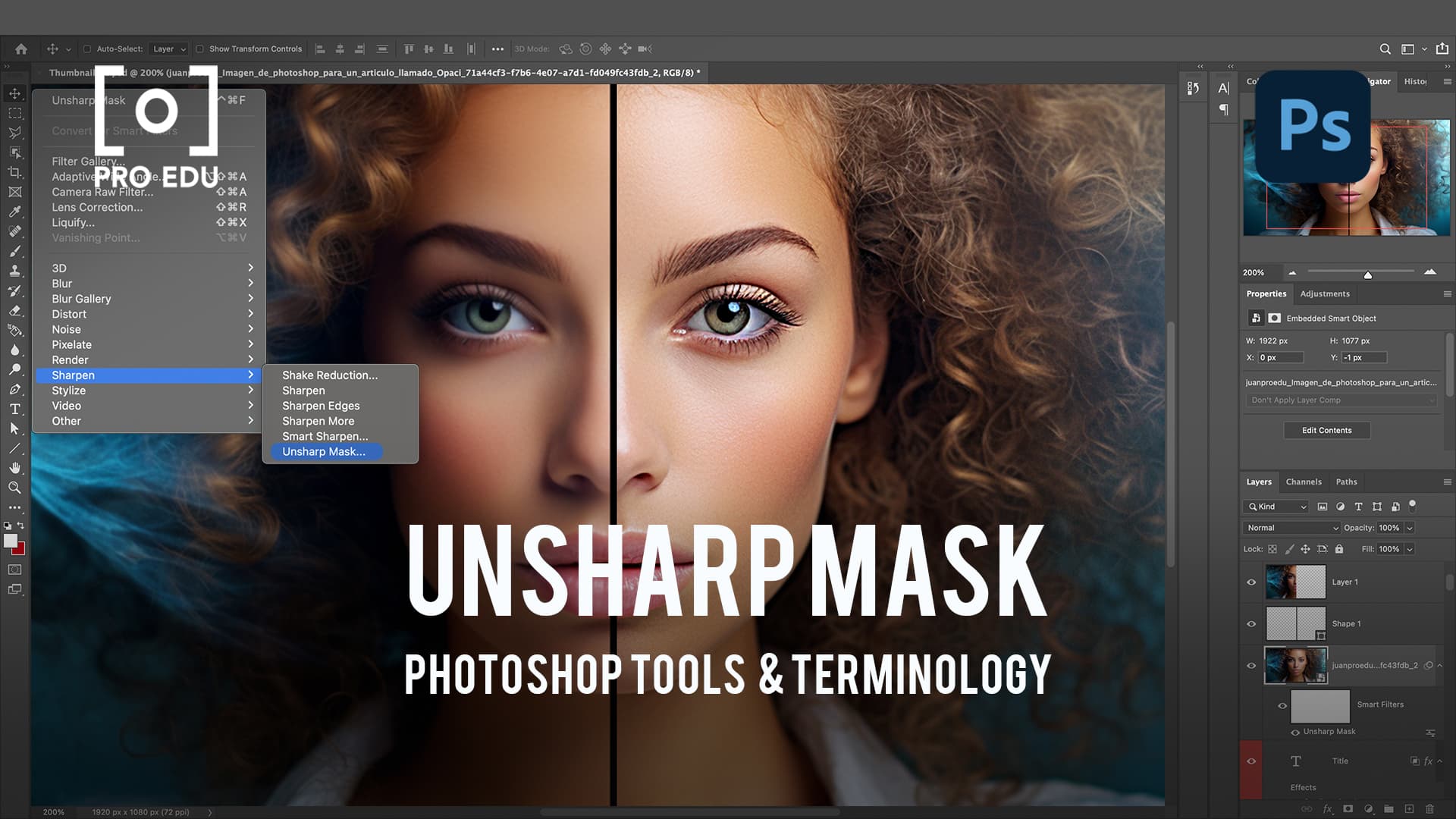 Unsharp Mask Technique in Photoshop - PRO EDU Tutorial