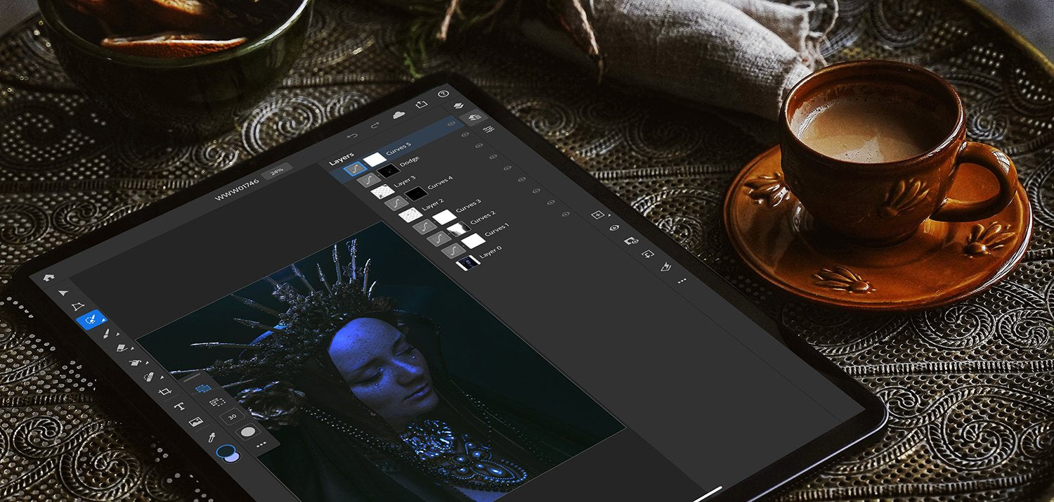 Retouching on an iPad Pro Tablet