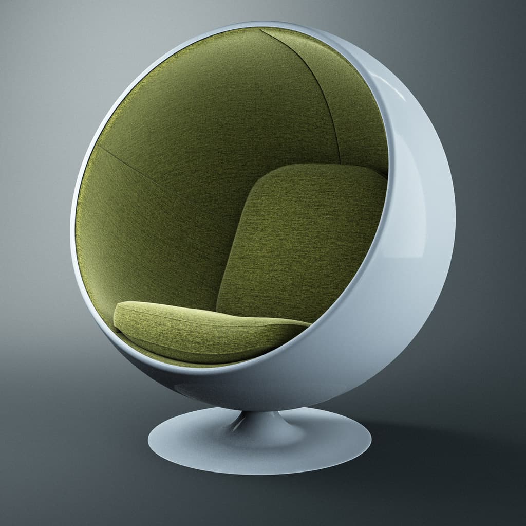 Eero Aarnio Ball Chair 3D Model | C4D FBX OBJ CGI Asset PRO EDU certified maxon training center.