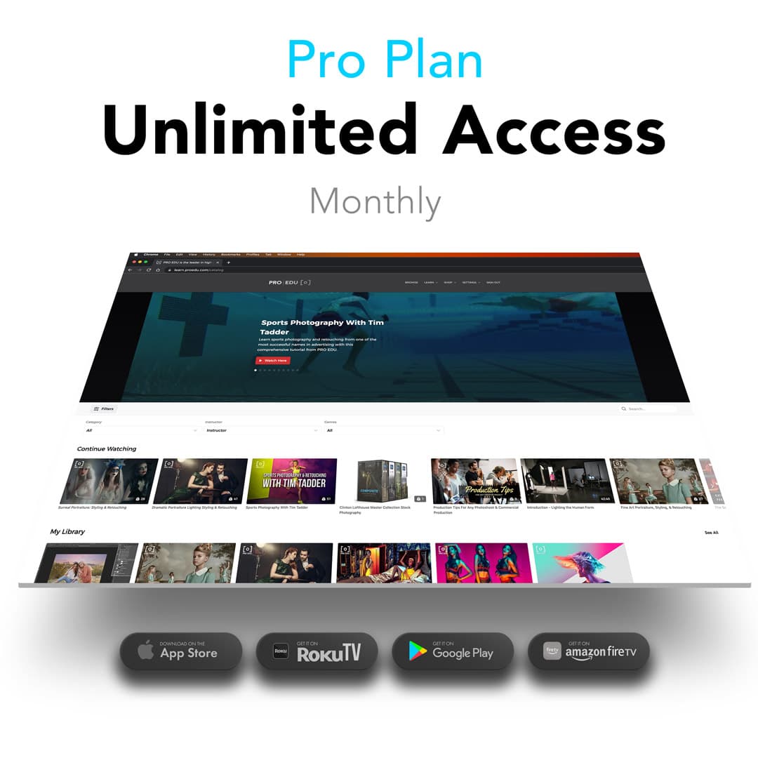 Unlimited PRO PLAN - PRO EDU photography courses pay monthly