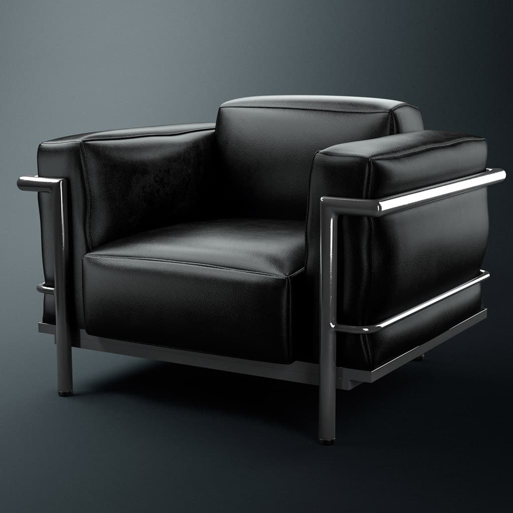 Grand Confort Chair 3D Model | C4D FBX OBJ CGI Asset PRO EDU. final image leather 3d models for real estate and architecture photographers. proedu top education online.