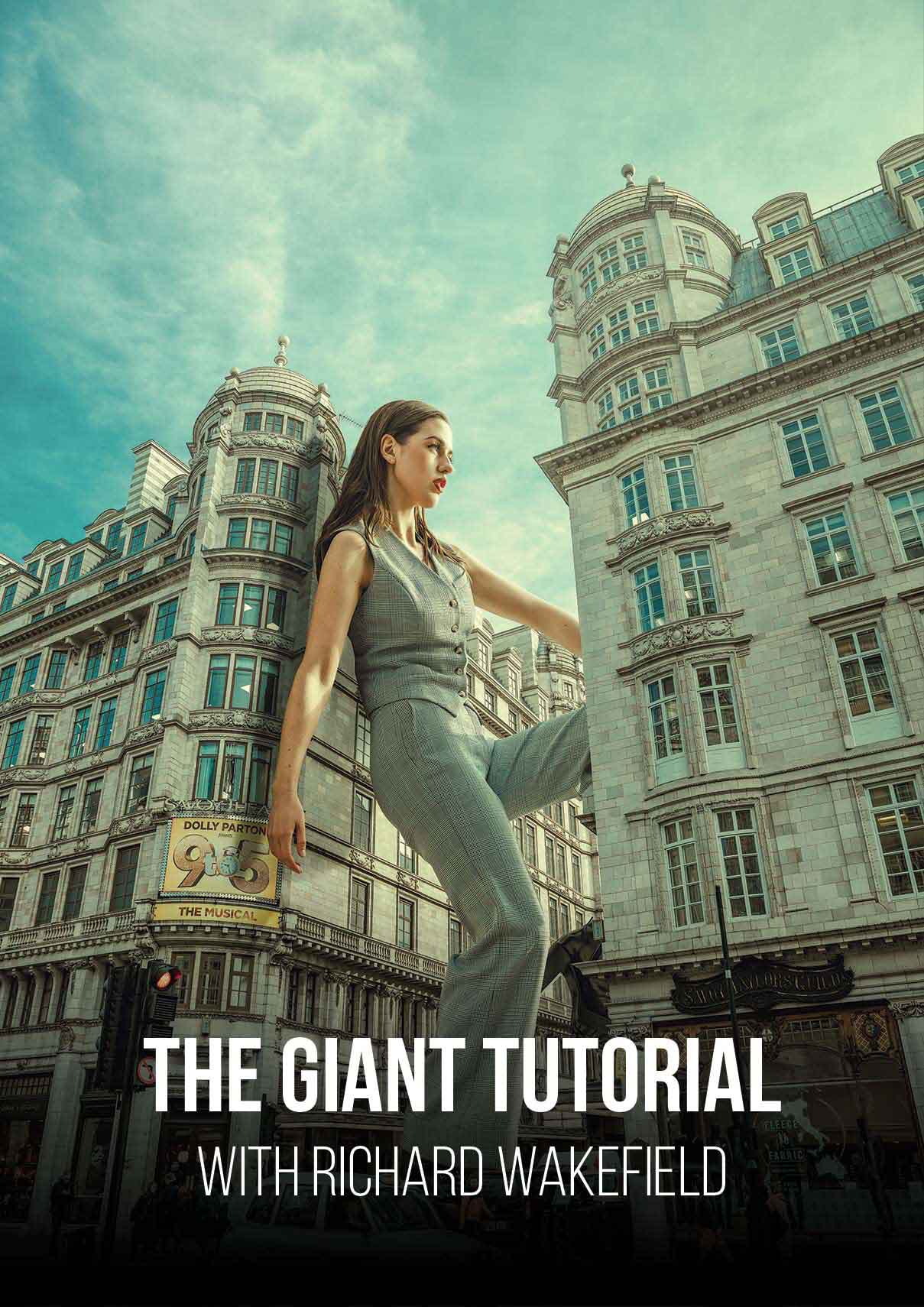 how to photoshop and make people look like giants in a city.