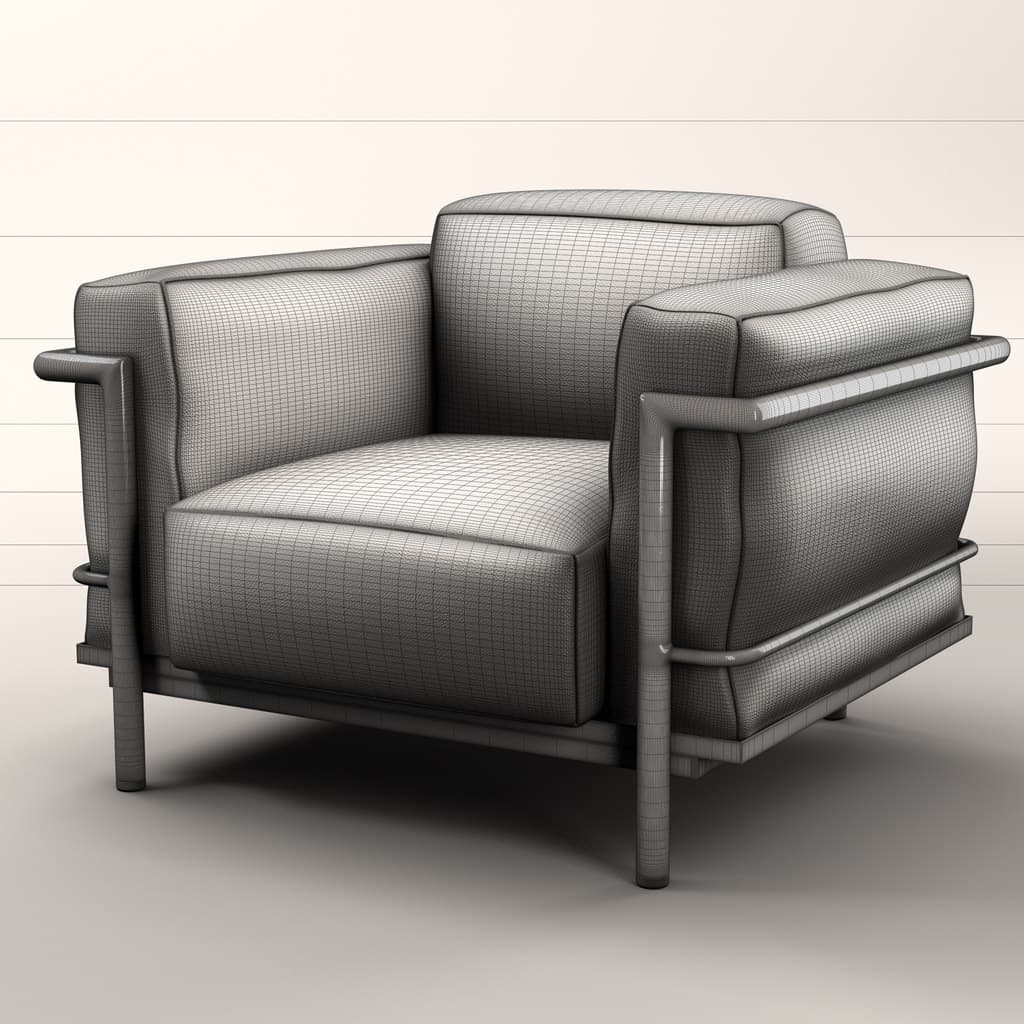 Grand Confort Chair 3D Model | C4D FBX OBJ CGI Asset PRO EDU wired render proedu education for cgi and cinema 4d chairs iconic. best of all time.