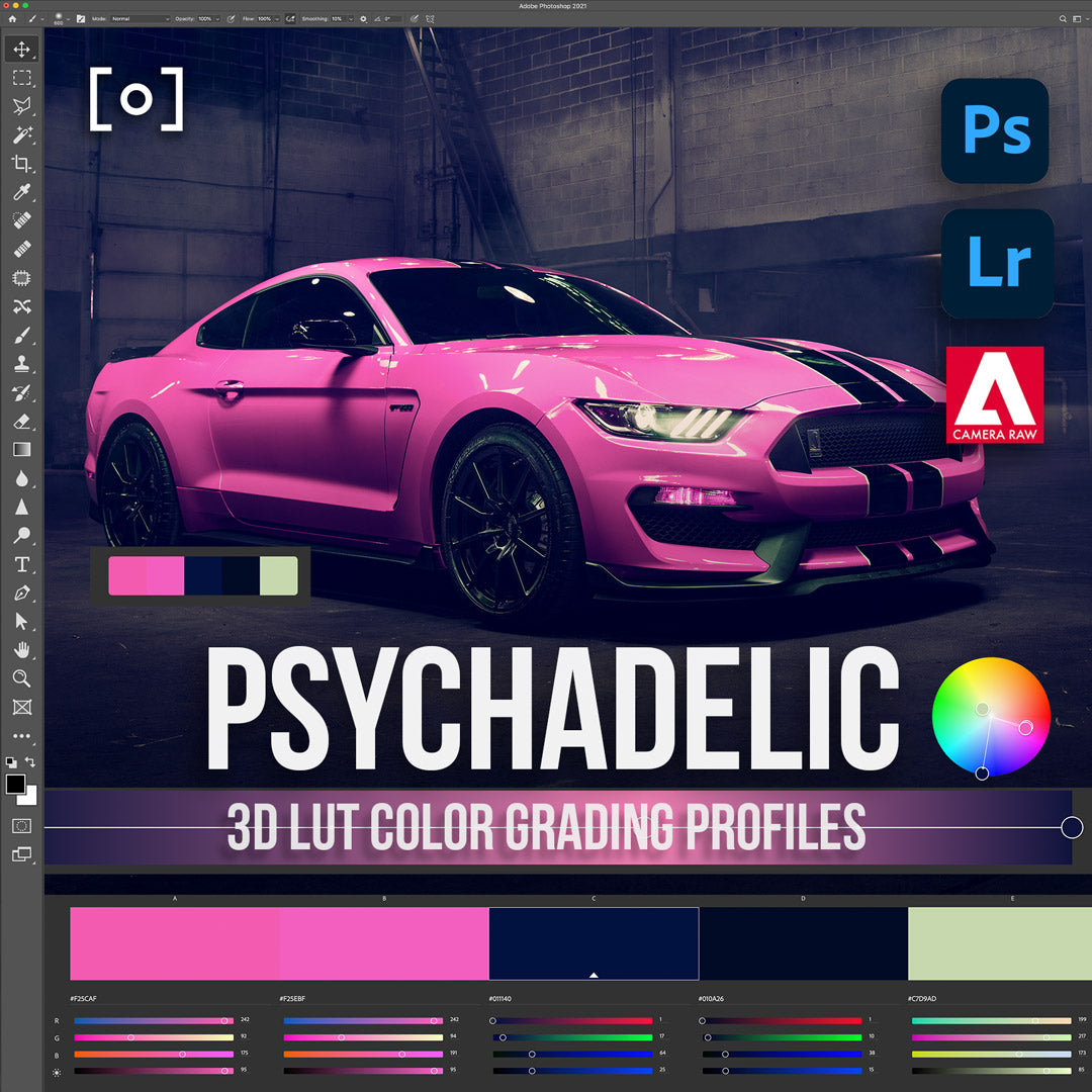 3D LUT Photoshop Psychedelic Shores - Creative Color Grading Pack