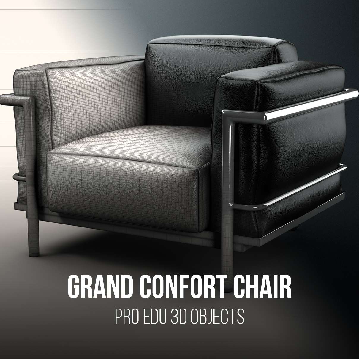 Grand Confort Chair 3D Model Photoshop | C4D FBX OBJ CGI - PRO EDU PRO EDU PRO EDU