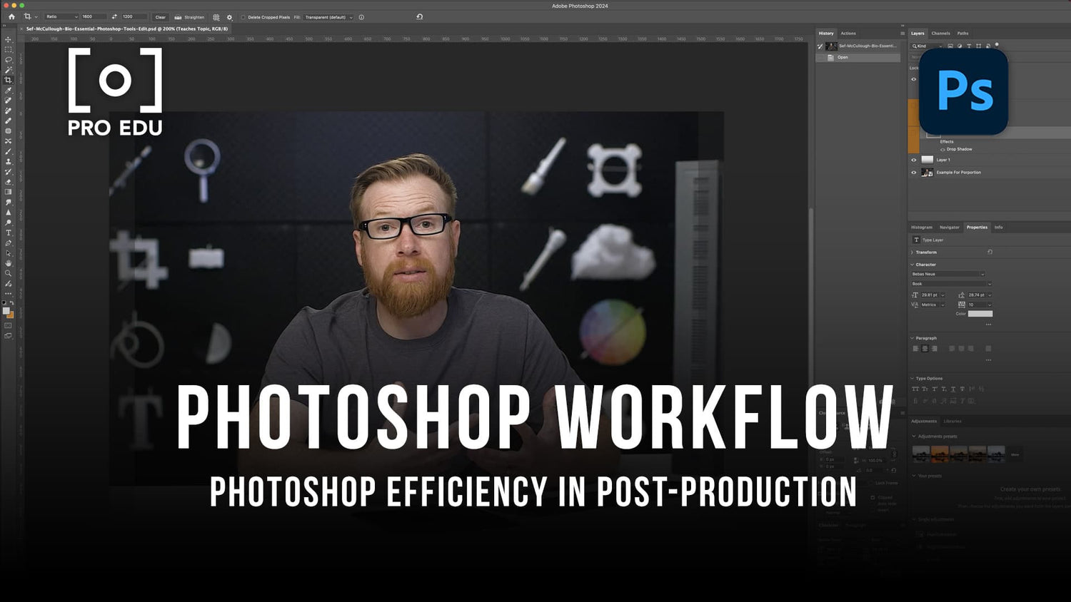 Designer exploring hidden tools in Adobe Photoshop