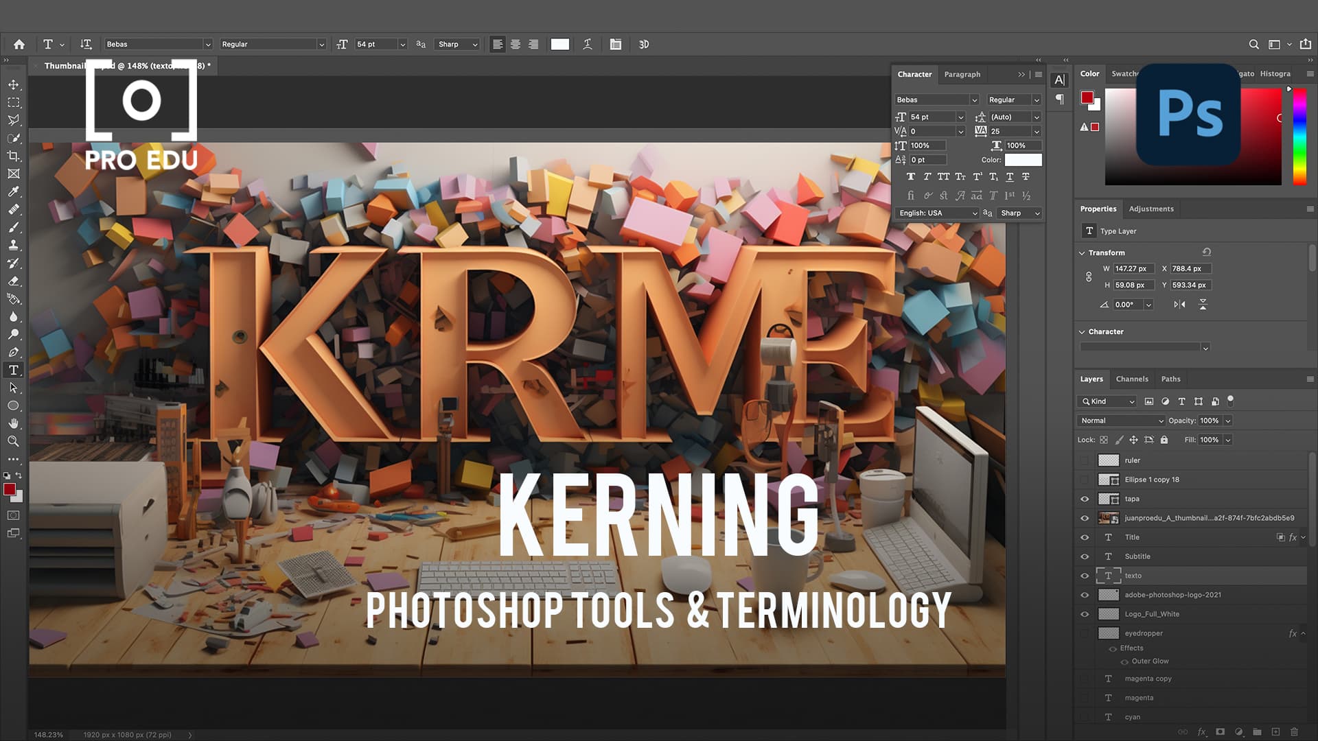 Kerning and Typography in Photoshop - PRO EDU Guide