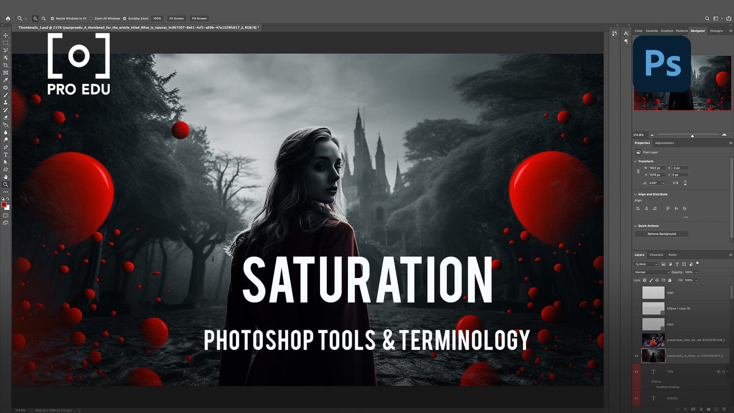 Saturation Adjustment in Photoshop - PRO EDU Tutorial