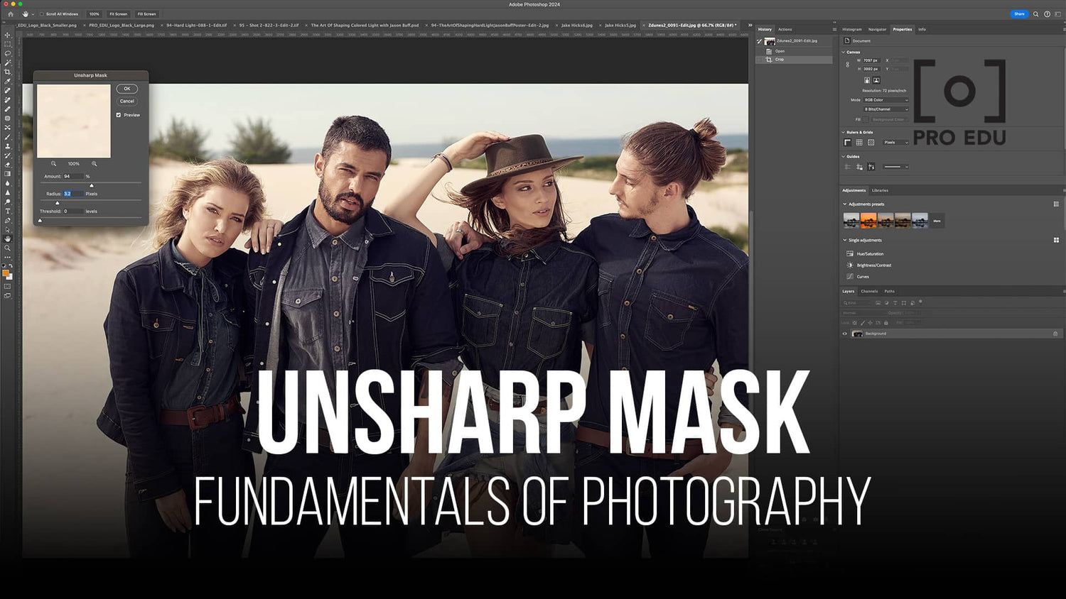 Enhancing image sharpness with unsharp mask in photography