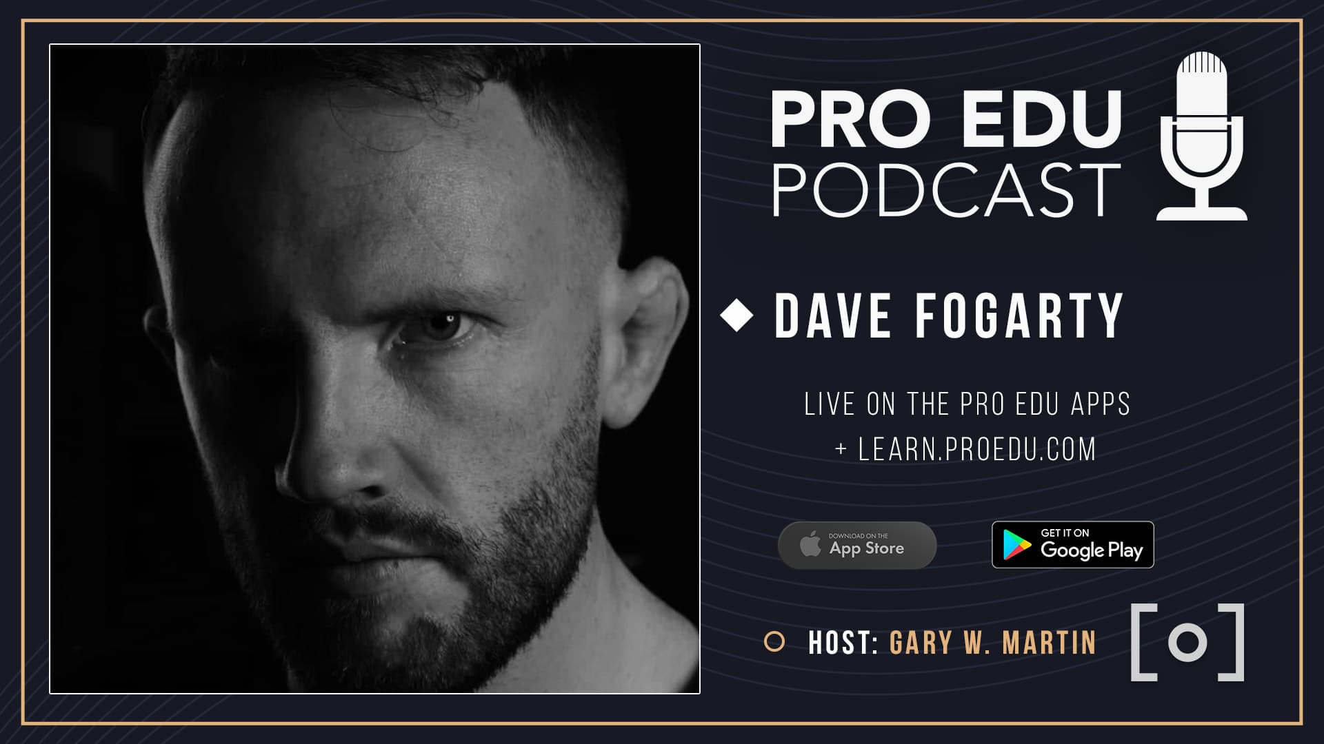 PRO EDU Podcast visual of photographer Dave Fogarty from the Interview with Gary Martin