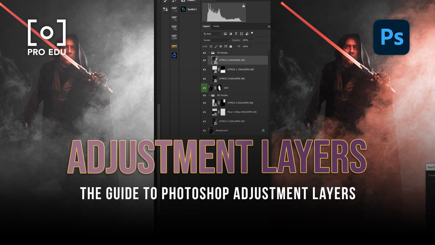 Photographer using Photoshop adjustment layers