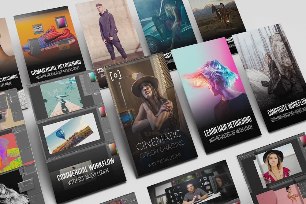 Collection de produits de retouche commerciale