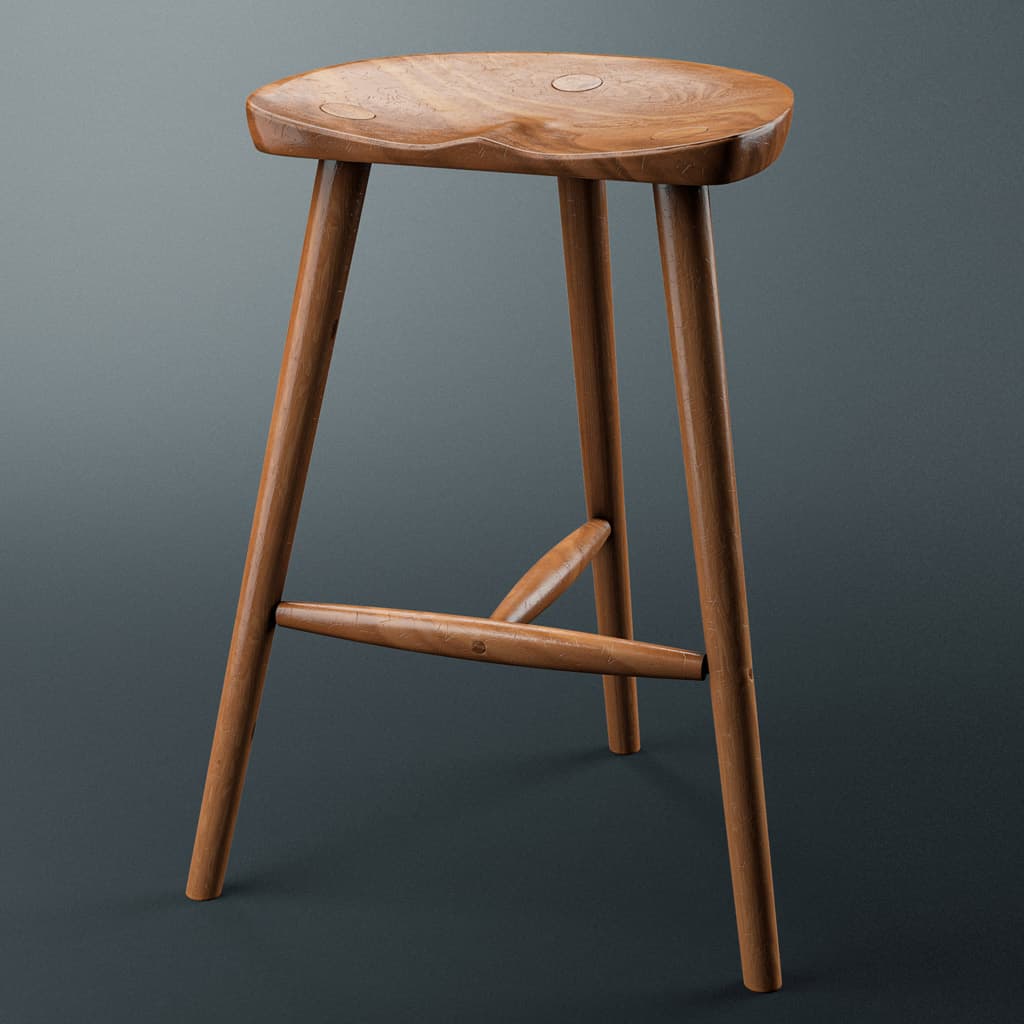 Full Product Page Before after Image 1600 900 InspiredMilkingStool3DModel