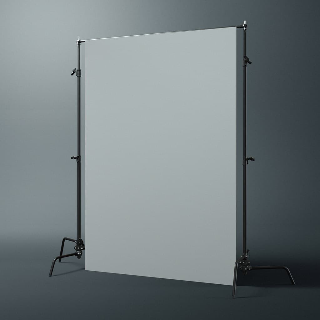 C-Stand Canvas 3D Model | C4D FBX OBJ CGI Asset PRO EDU digital background sweep 3d models for artists and retouchers online for prop styling and creative workflow.