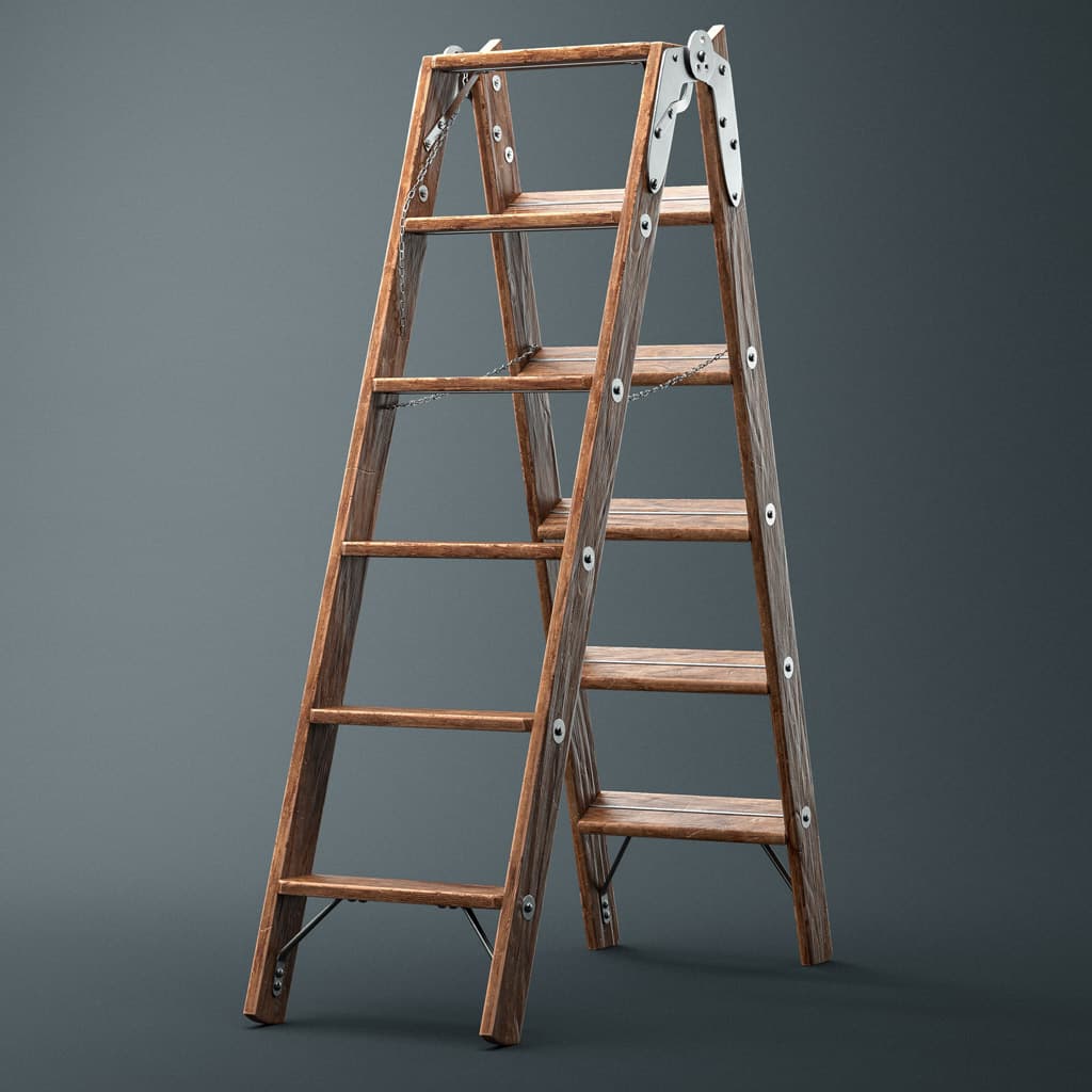 Wooden Ladder 3D Model | C4D FBX OBJ CGI Asset PRO EDU ladders pro edu is the best online cinema4d training center certified by Maxon.