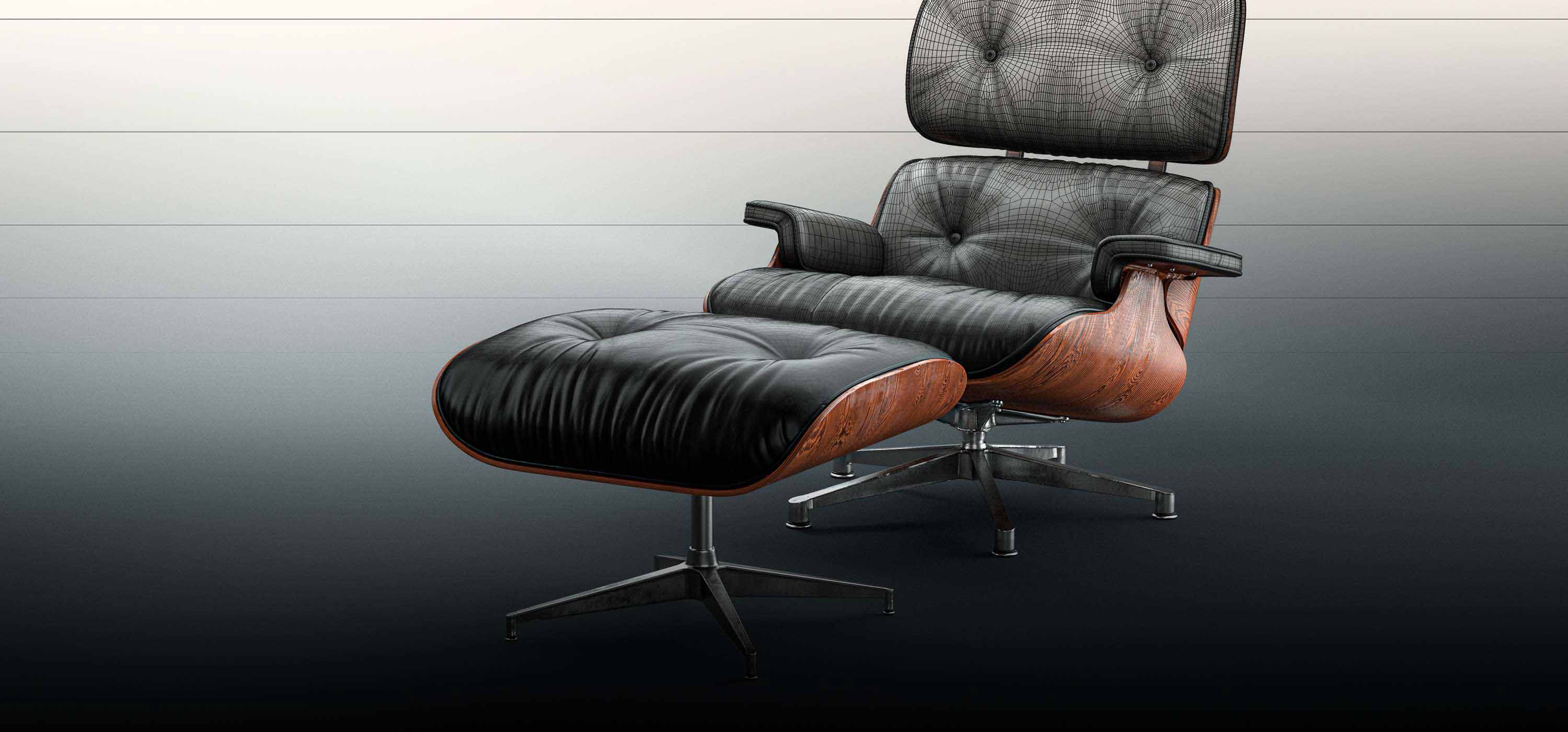 Eames Lounge Chair and Ottoman 3D Model Cinema 4d 3d models and photography studio assets for portraiture and portraits. pRO EDU
