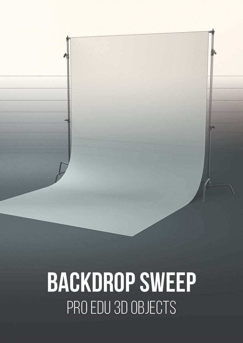 C-Stand Backdrop Support 3D Model | C4D FBX OBJ CGI Asset PRO EDU backgrop sweep cirtual c4d tutorials and classes for photographers.