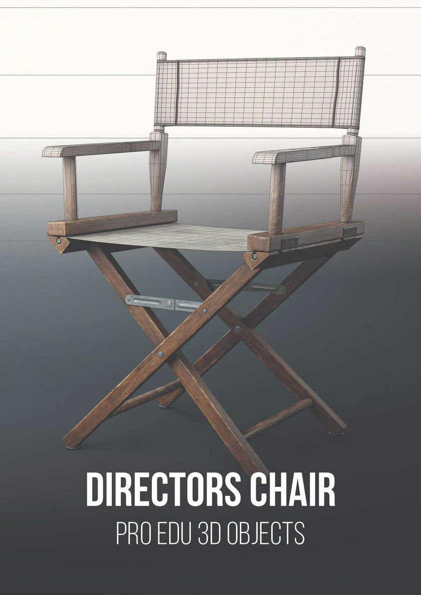 Directors Chair 3D Model | C4D FBX OBJ CGI Asset PRO EDU the best 3d models on the internet.