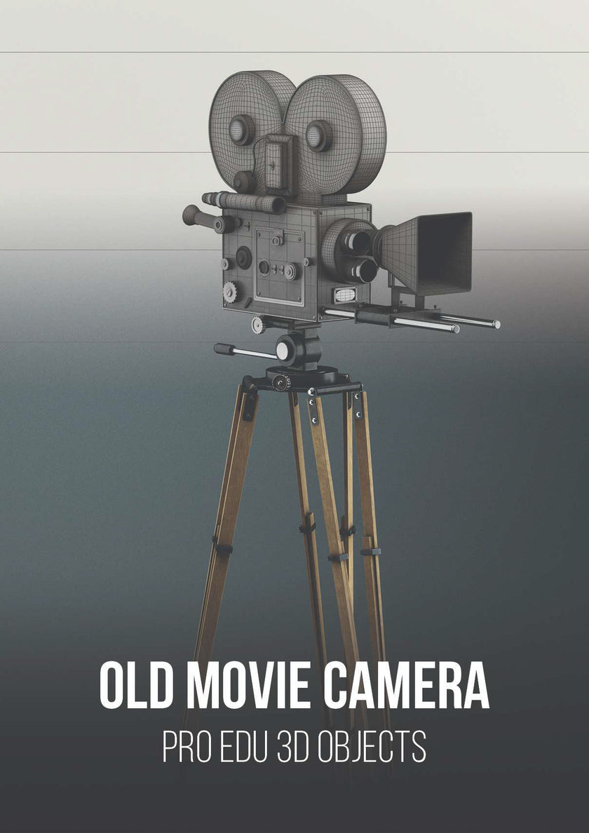Old Fashioned Movie Camera 3D Model | C4D FBX OBJ CGI Asset PRO EDU cinema 4d for photographers cgi education courses with certified master trainer dustin valkema