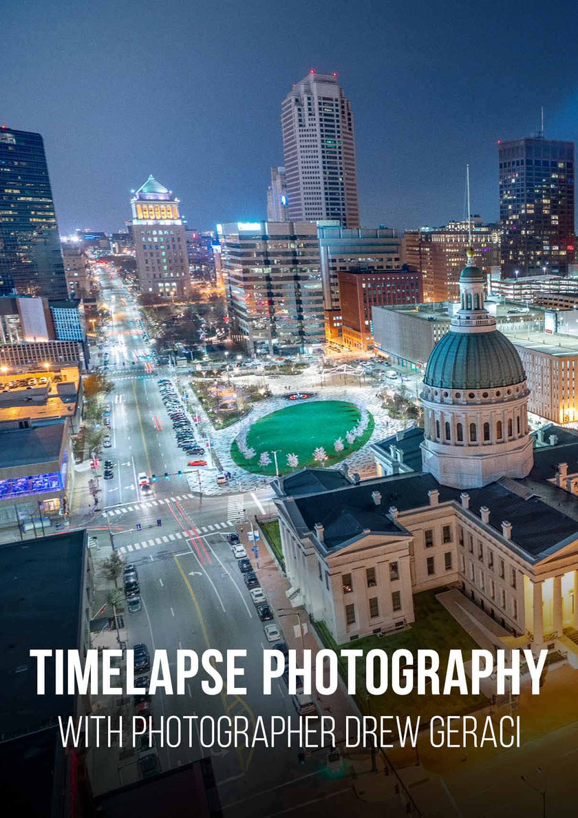 Time-Lapse Photography & Editing with Drew Geraci - | PRO EDU Tutorial poster for photgraphers and digital artists.