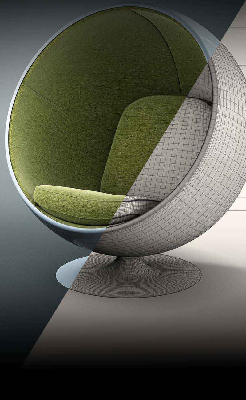 Eero Aarnio Ball Chair 3D Model | C4D FBX OBJ CGI Asset PRO EDU the best and only certified cinema 4d training center.