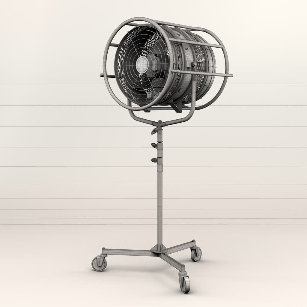 Mole Richardson Wind Machine 3D Model | C4D FBX OBJ CGI Asset PRO EDU wireframe render octane render cinema 4d model for photography and photo studios with commercial appeal. Free to use commercially. the #1 education