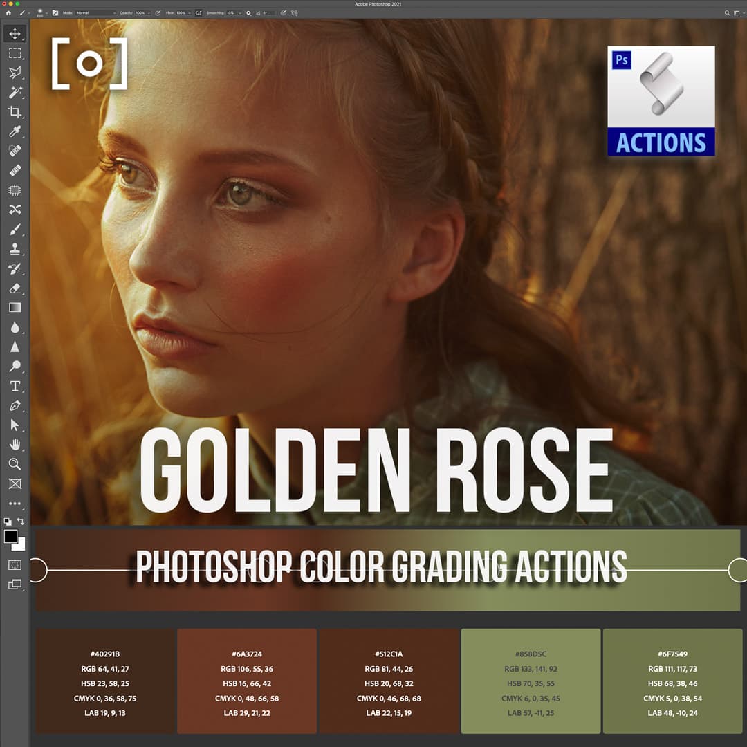 Adobe Photoshop Actions for Color | Golden Rose Action - PRO EDU