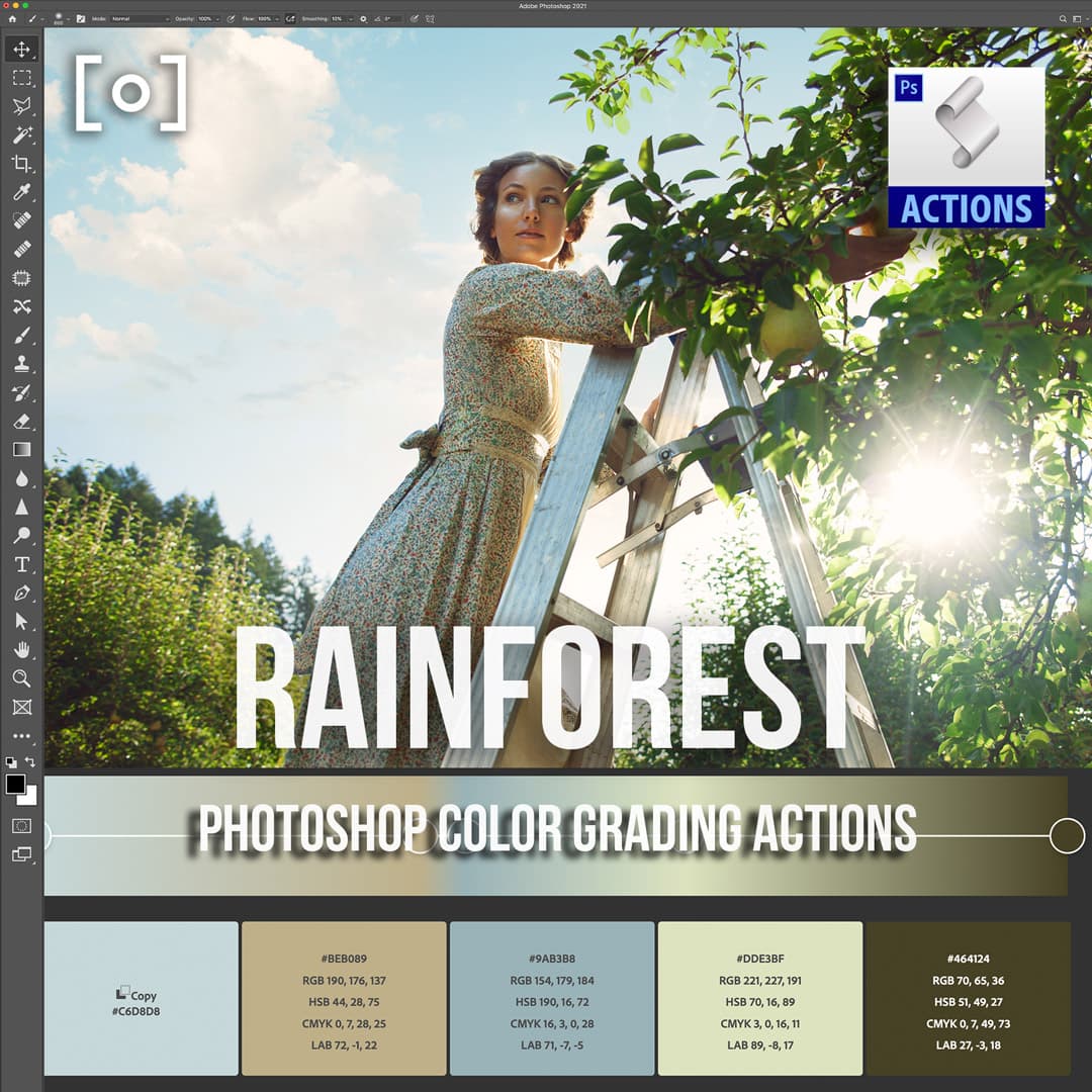 Adobe Photoshop Actions for Color | Rainforest Action | PRO EDU Kate Woodman PRO EDU