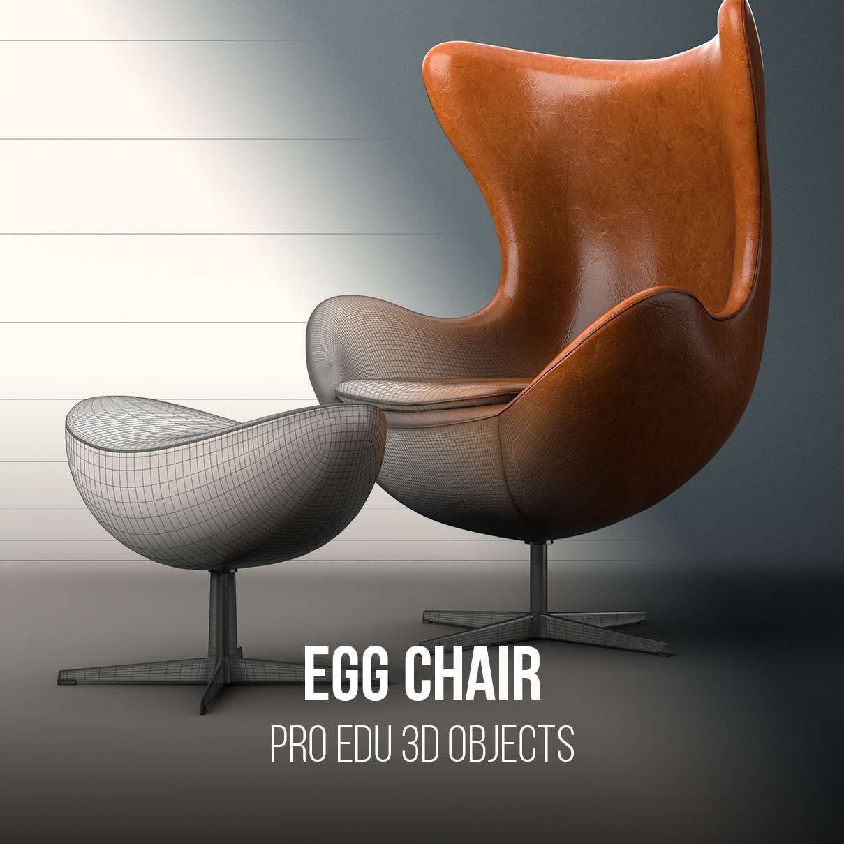 Arne Jacobsen Chair 3D Model for Photoshop - PRO EDU PRO EDU PRO EDU