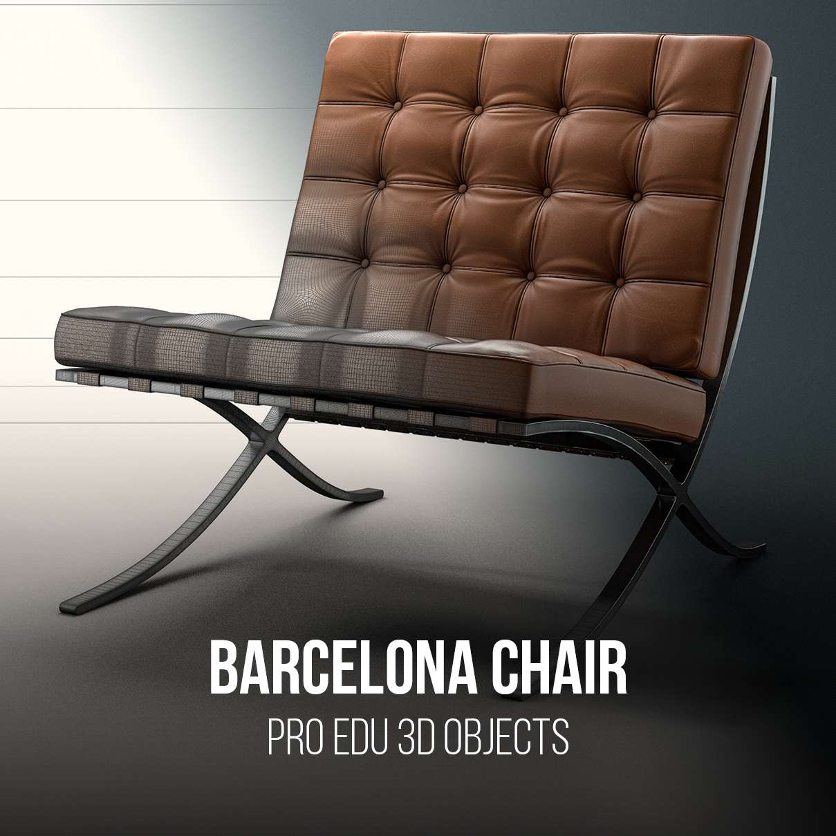 Barcelona Modern Chair 3D Model | C4D FBX OBJ CGI Asset PRO EDU PRO EDU PRO EDU