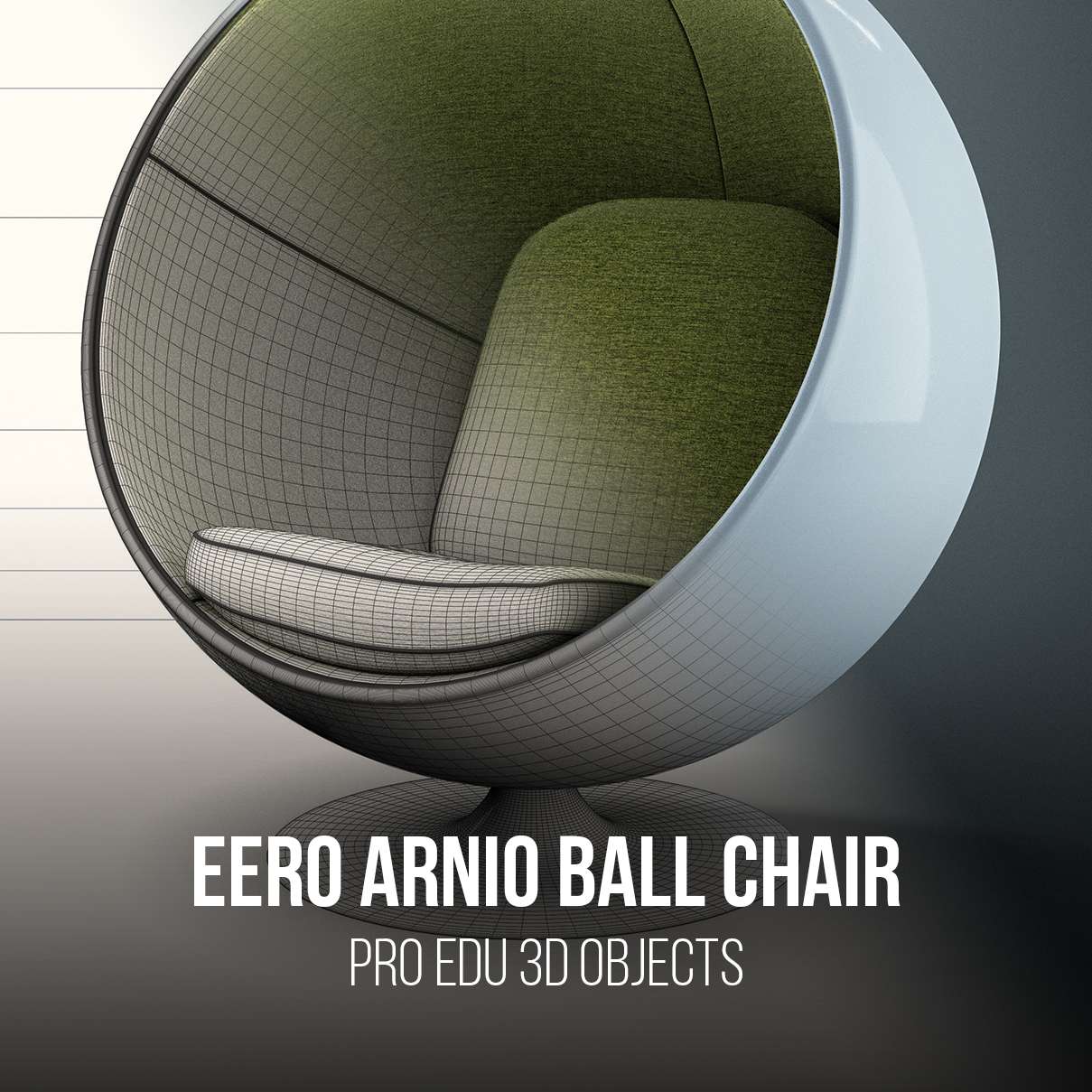 Eero Aarnio Ball Chair 3D Model Photoshop | C4D FBX OBJ CGI Asset  PRO EDU PRO EDU
