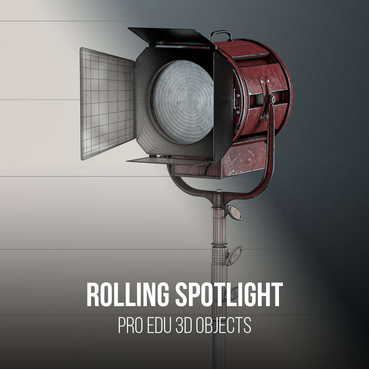 Mole Richardson Rolling Spotlight 3D Model | C4D FBX OBJ CGI - PRO EDU PRO EDU PRO EDU