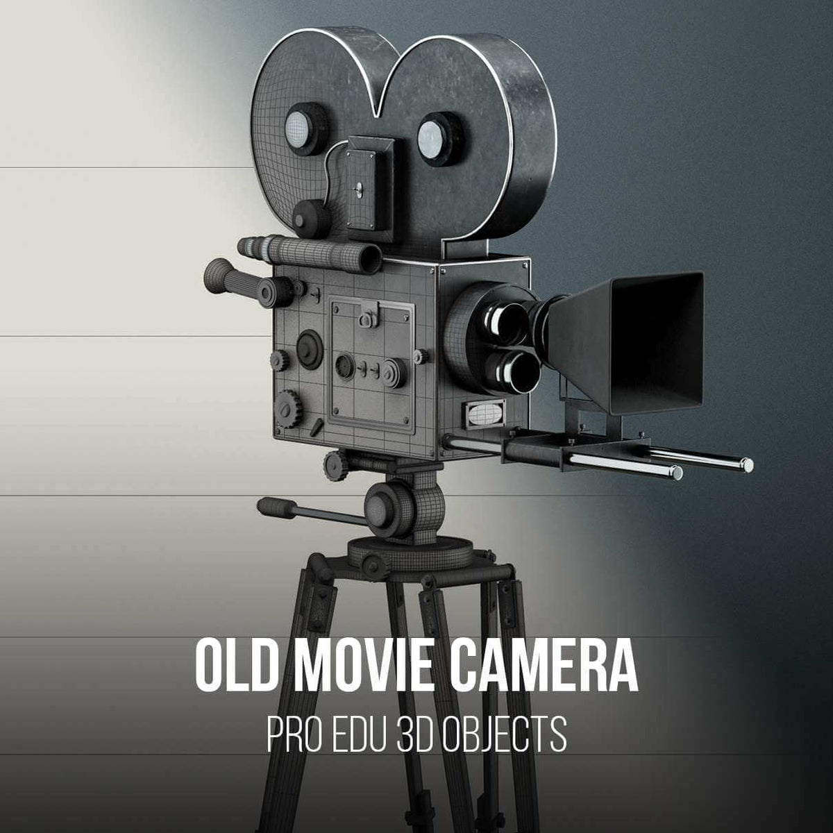 Old Fashioned Movie Camera 3D Model Photoshop C4D FBX OBJ CGI