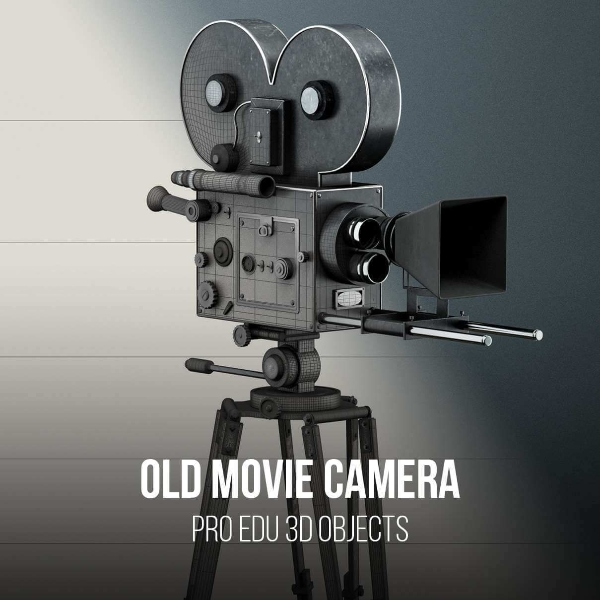 Old Fashioned Movie Camera 3D Model Photoshop | C4D FBX OBJ CGI  PRO EDU PRO EDU