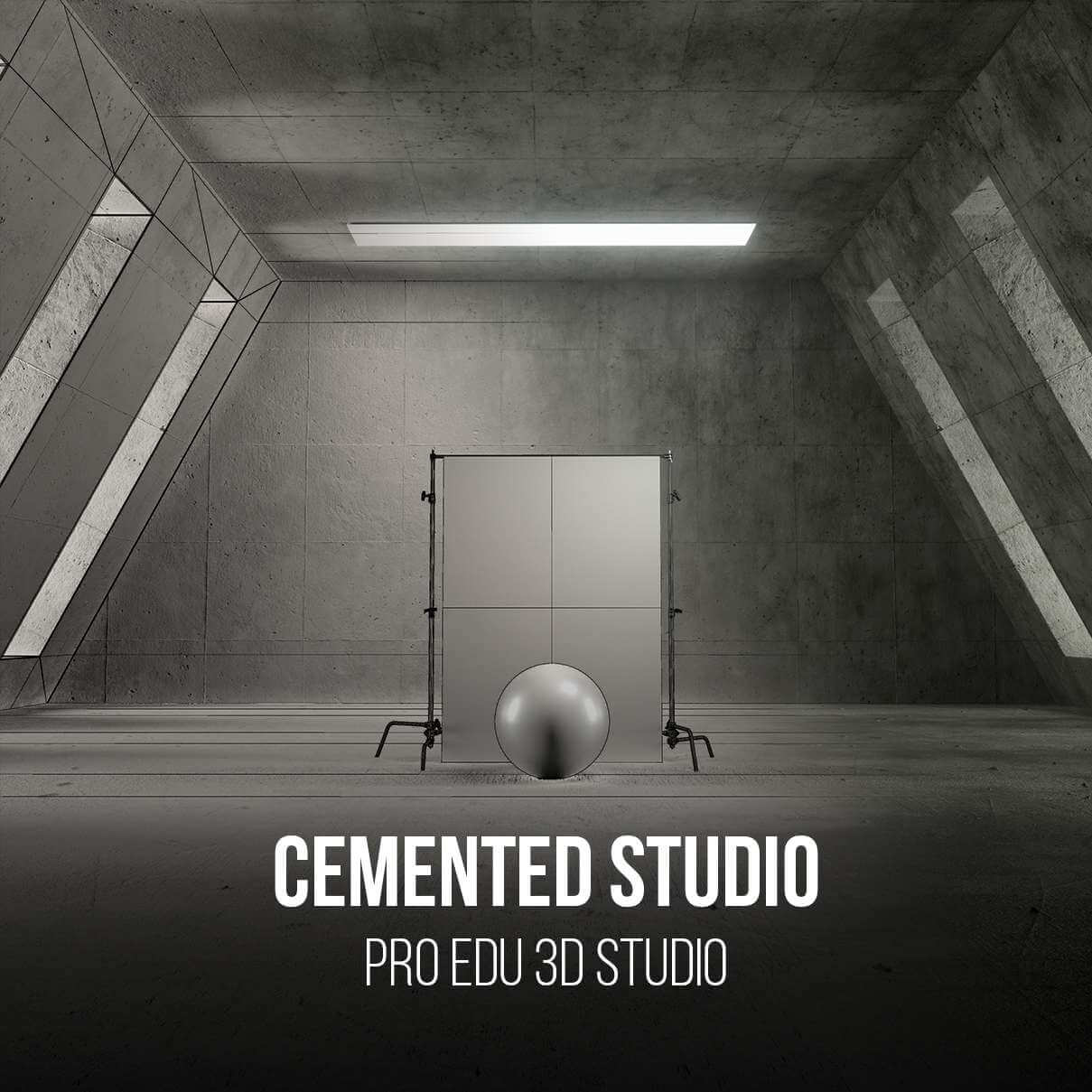 Cement Photography Studio 3D Model for Photoshop - PRO EDU