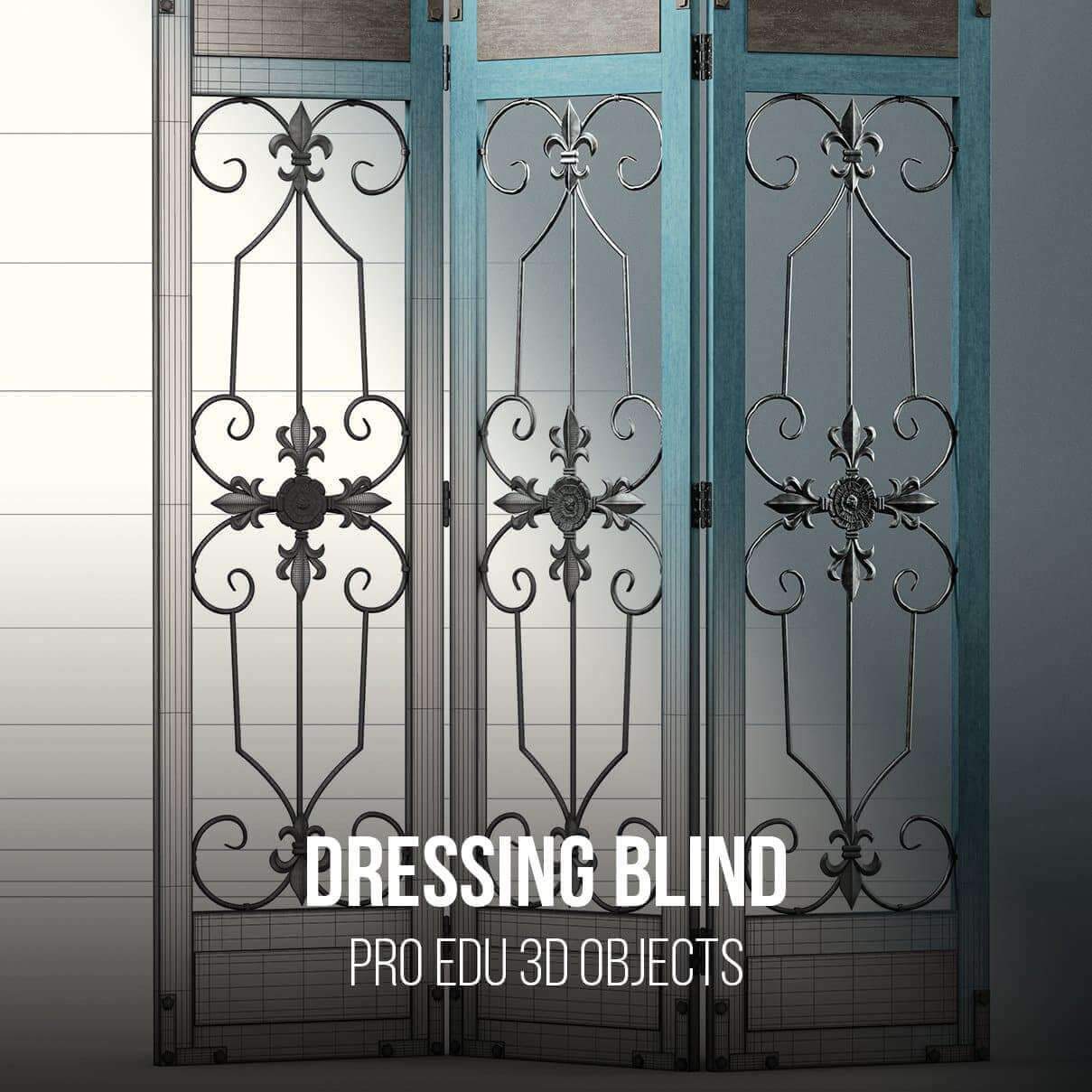 Vintage Dressing Blind 3D Model Photoshop | C4D FBX OBJ CGI - PRO EDU PRO EDU PRO EDU